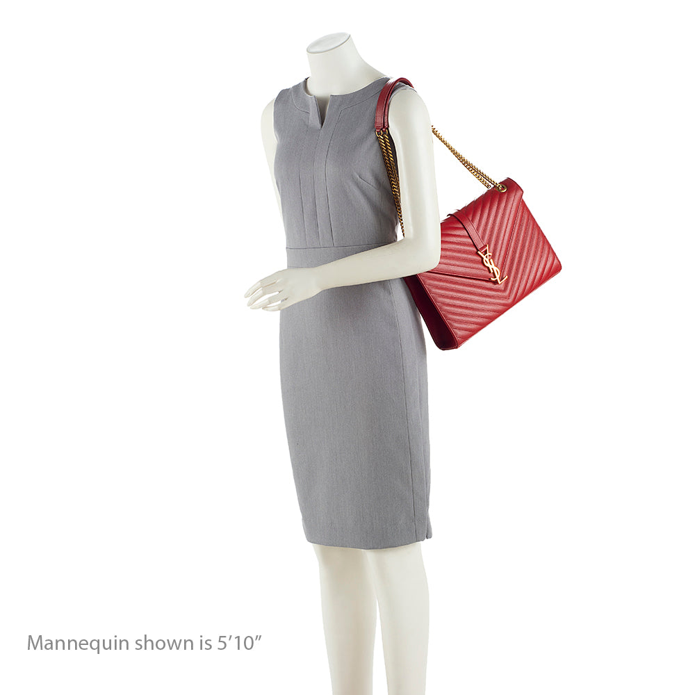 Saint Laurent Matelasse Grain de Poudre Monogram Large Shoulder Bag (SHF-19699)