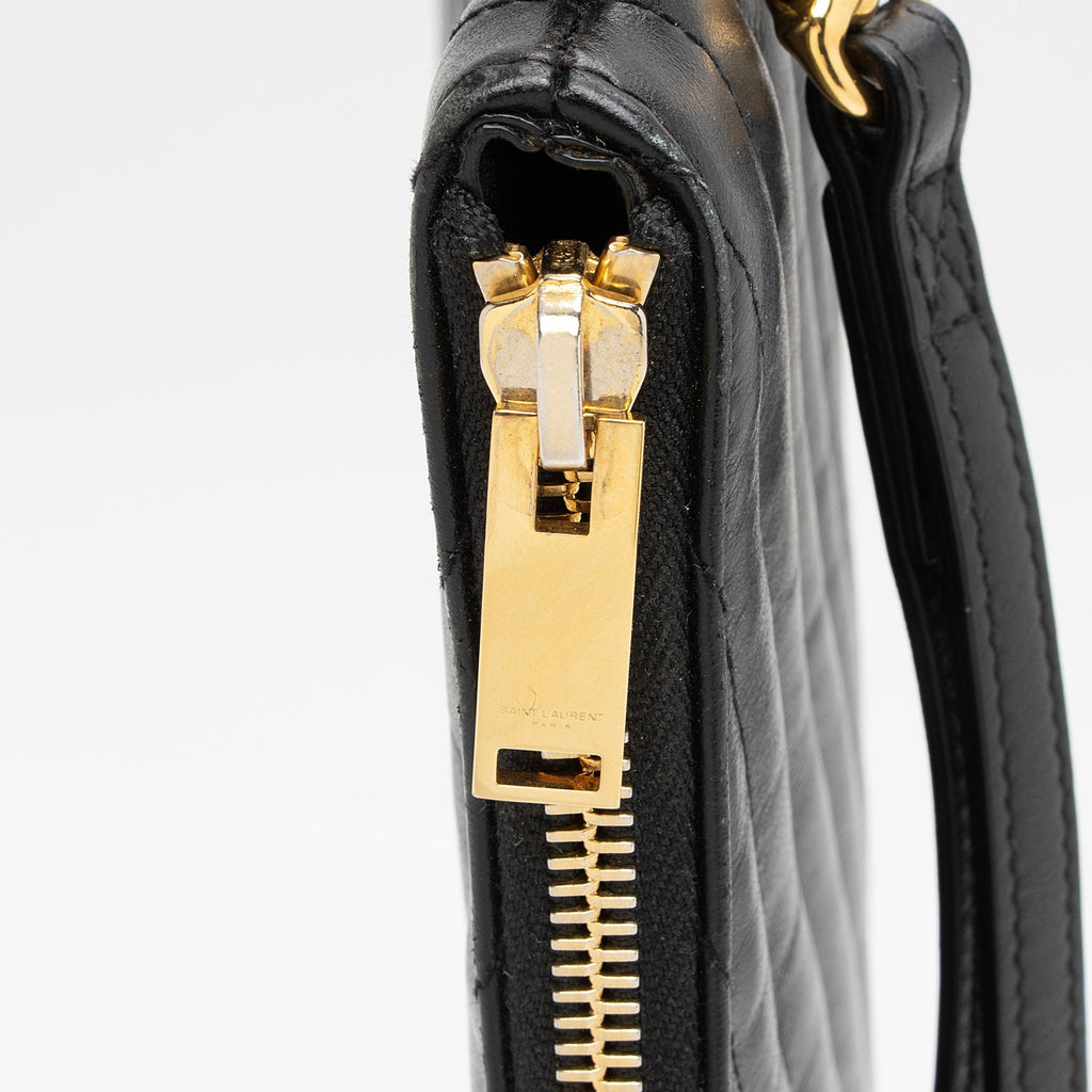 Saint Laurent Matelasse Calfskin Monogram Large Wristlet (SHF-Cxxp2w)