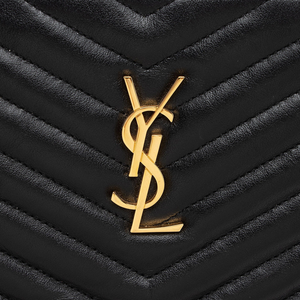 Saint Laurent Matelasse Calfskin Monogram Large Wristlet (SHF-Cxxp2w)