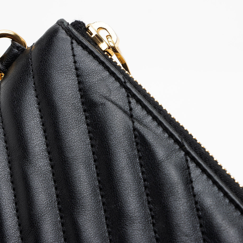 Saint Laurent Matelasse Calfskin Monogram Large Wristlet (SHF-J3F1B7)