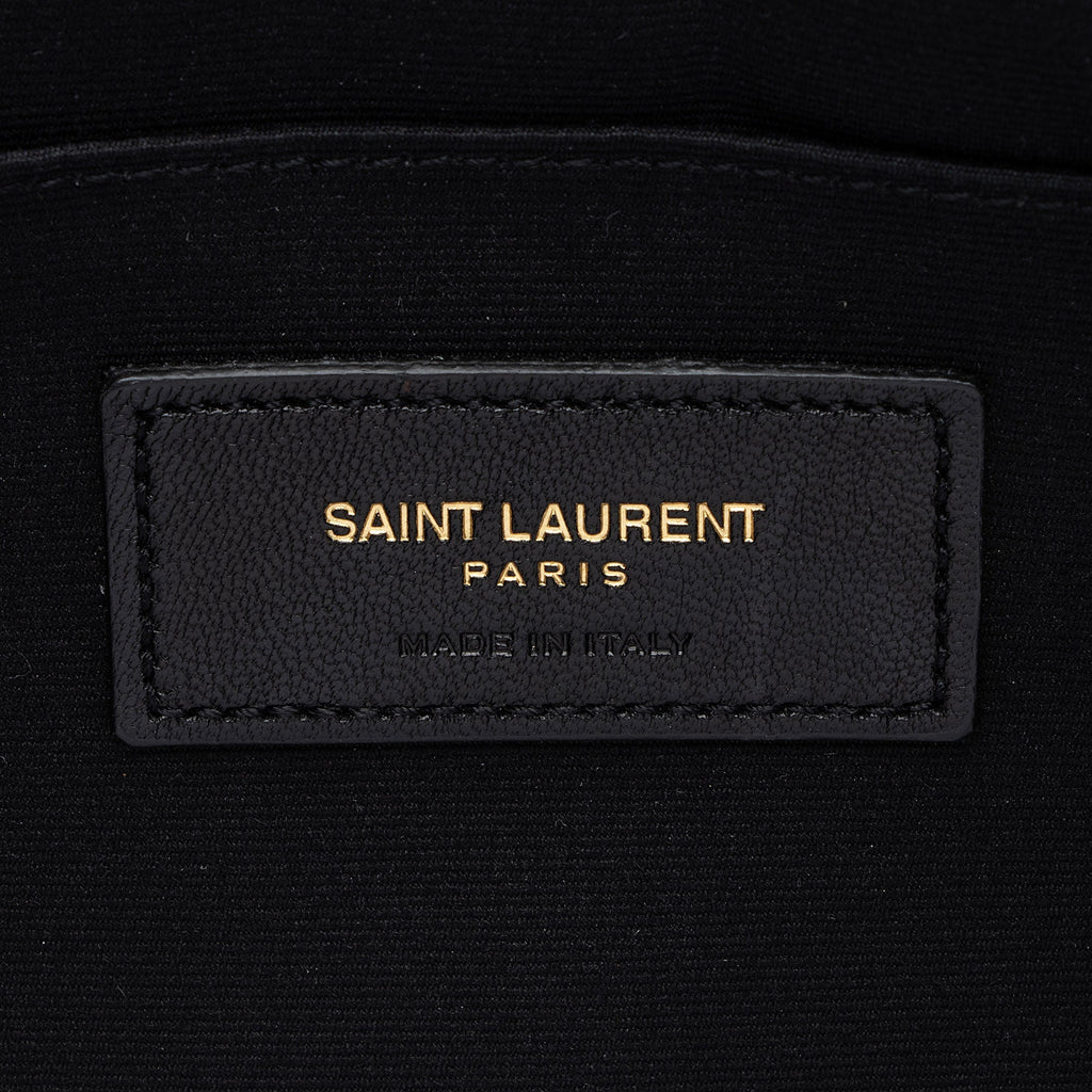 Saint Laurent Matelasse Calfskin Monogram Large Wristlet (SHF-J3F1B7)