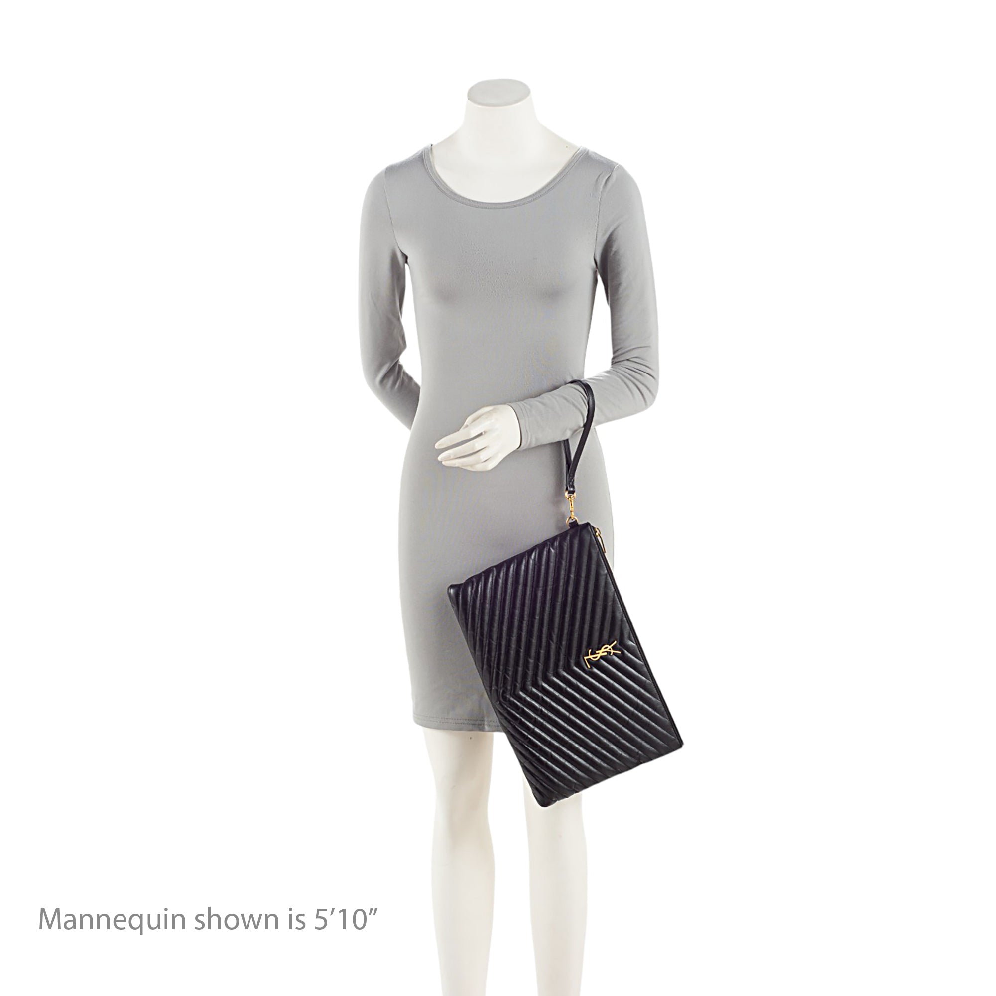 Saint Laurent Matelasse Calfskin Monogram Large Wristlet (SHF-J3F1B7)