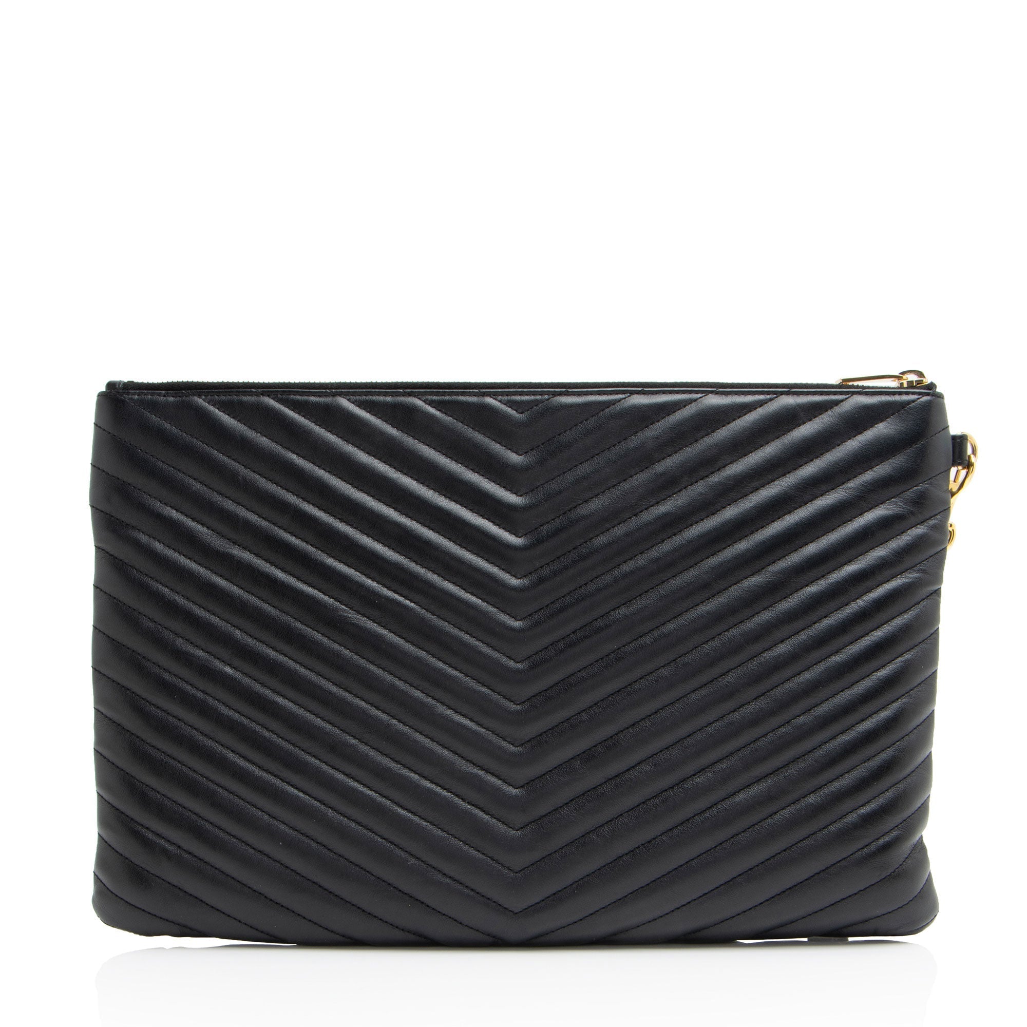 Saint Laurent Matelasse Calfskin Monogram Large Wristlet