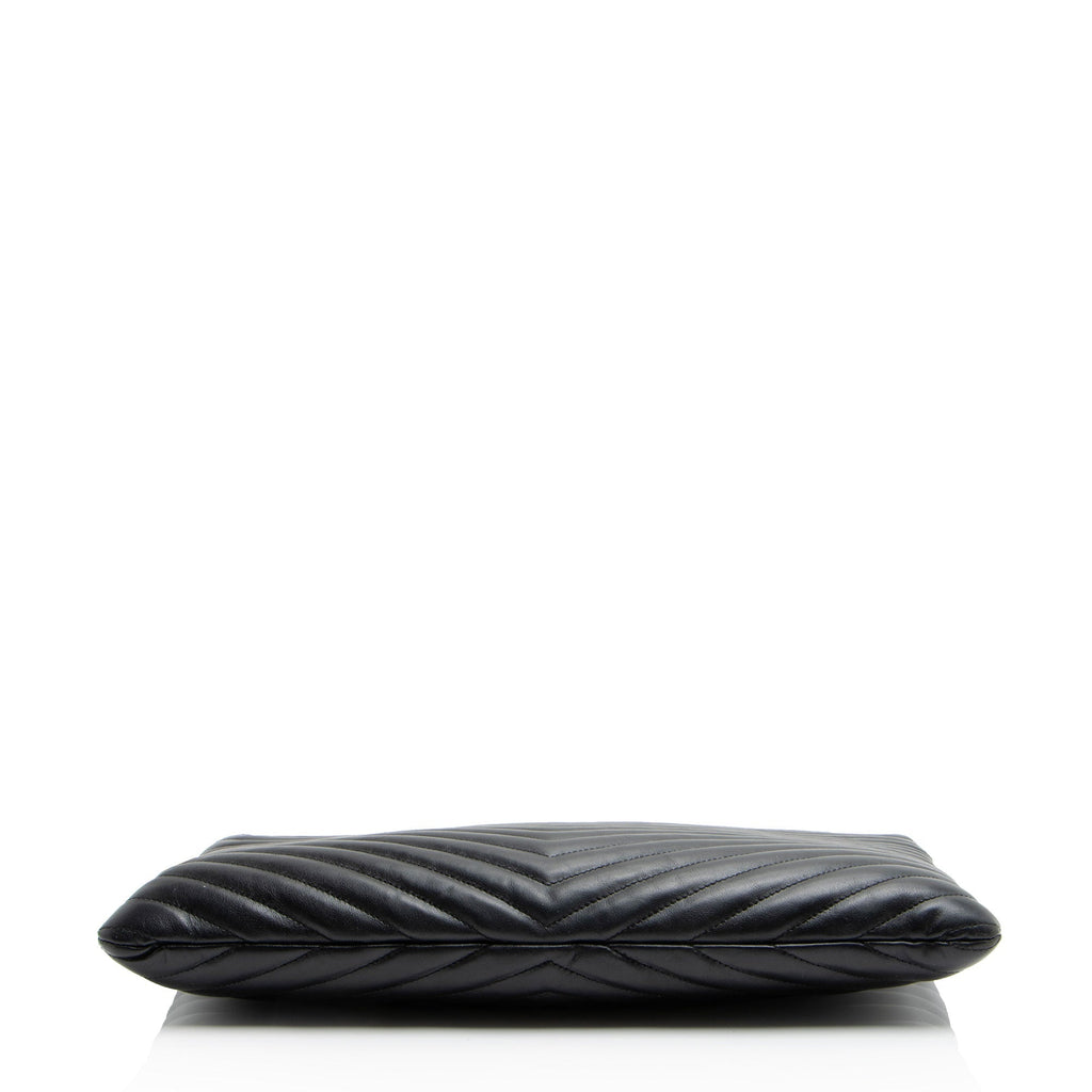 Saint Laurent Matelasse Calfskin Monogram Large Wristlet