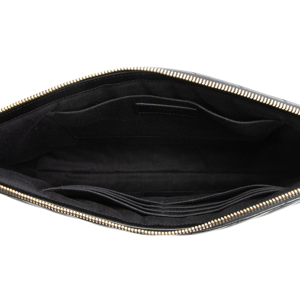Saint Laurent Matelasse Calfskin Monogram Large Wristlet