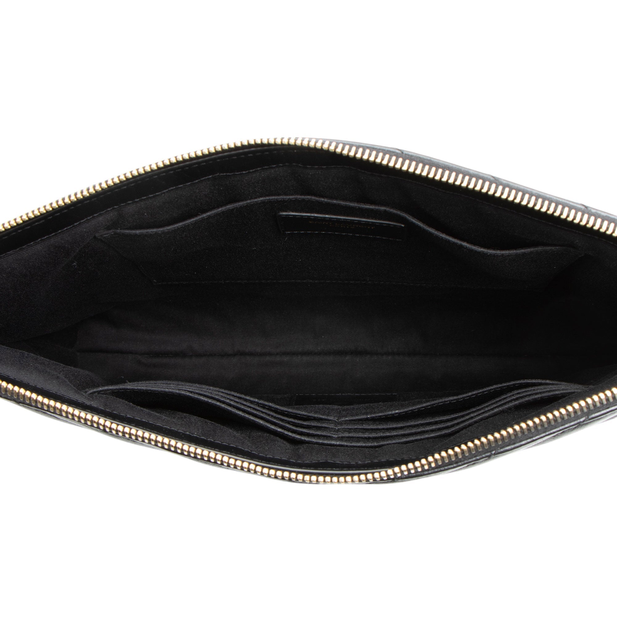 Saint Laurent Matelasse Calfskin Monogram Large Wristlet