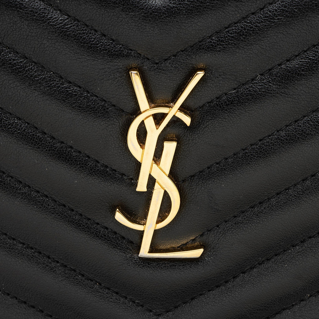 Saint Laurent Matelasse Calfskin Monogram Large Wristlet