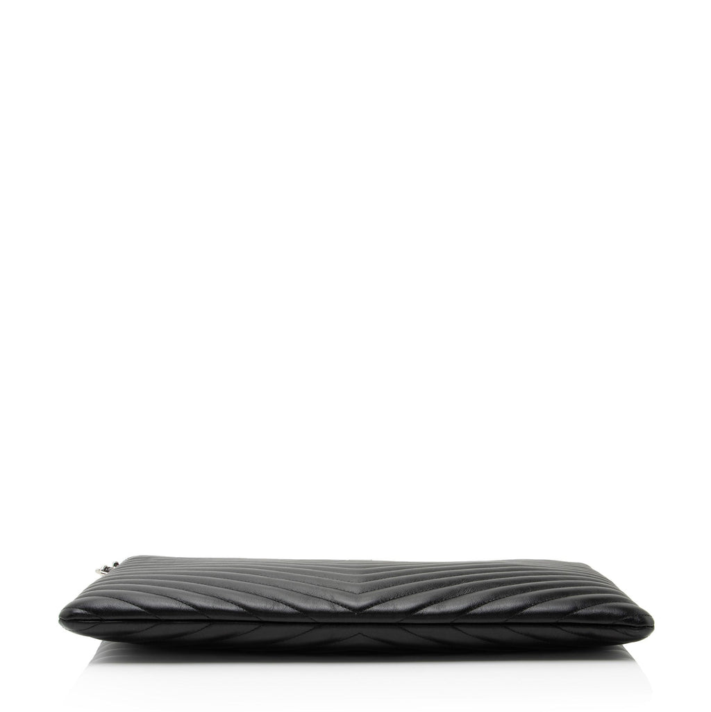 Saint Laurent Matelasse Calfskin Monogram Large Wristlet