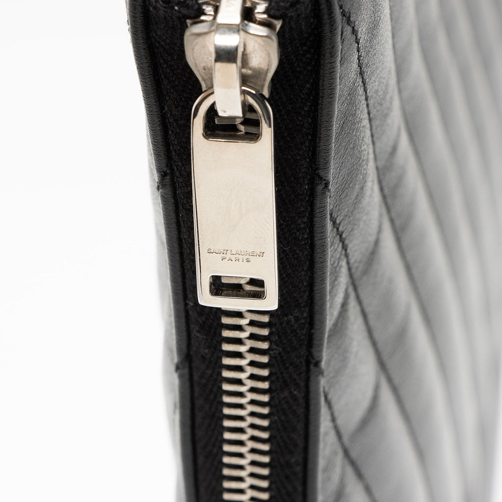 Saint Laurent Matelasse Calfskin Monogram Large Wristlet