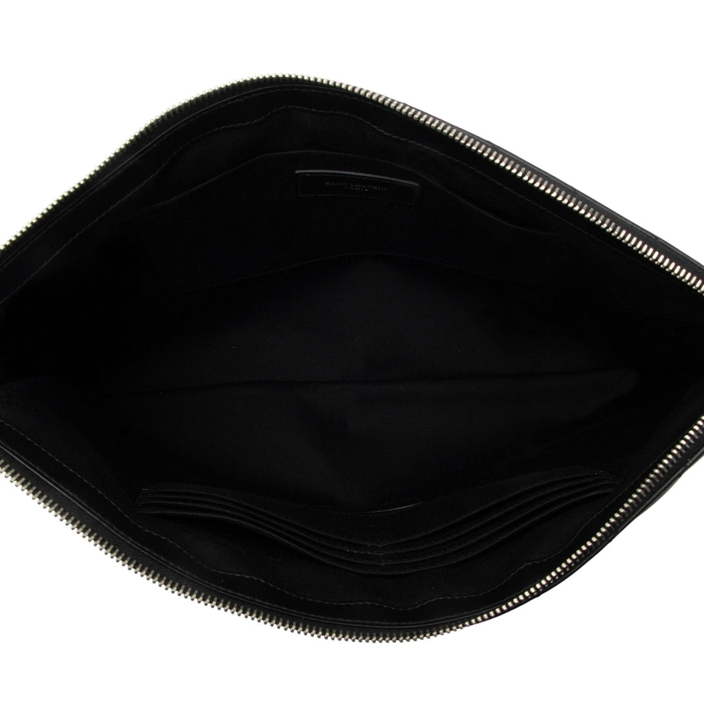 Saint Laurent Matelasse Calfskin Monogram Large Wristlet