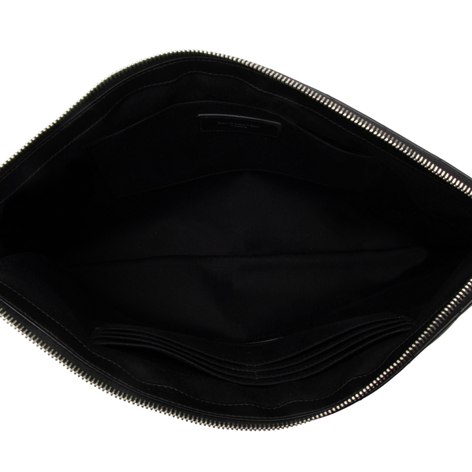 Saint Laurent Matelasse Calfskin Monogram Large Wristlet