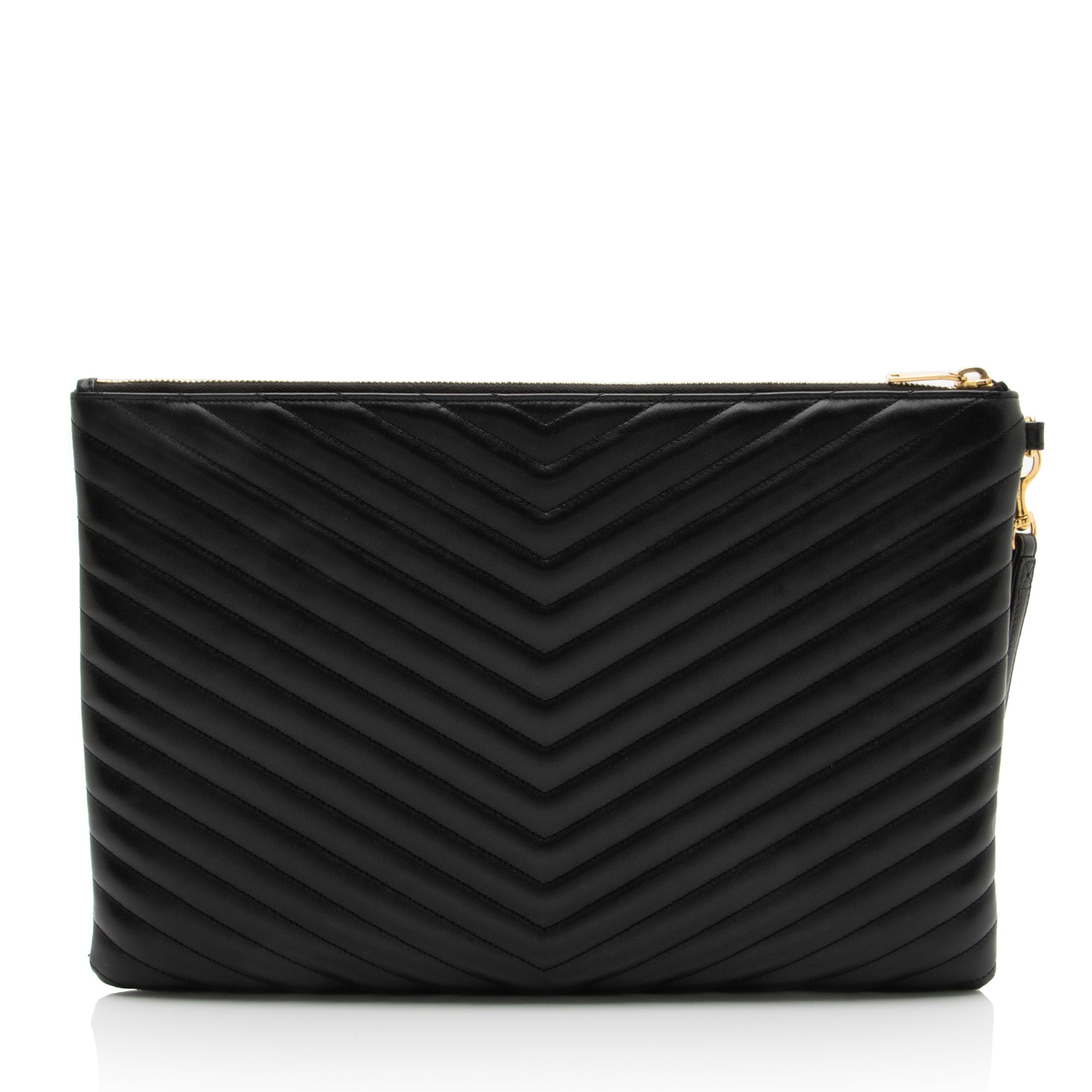 Saint Laurent Matelasse Calfskin Monogram Large Wristlet