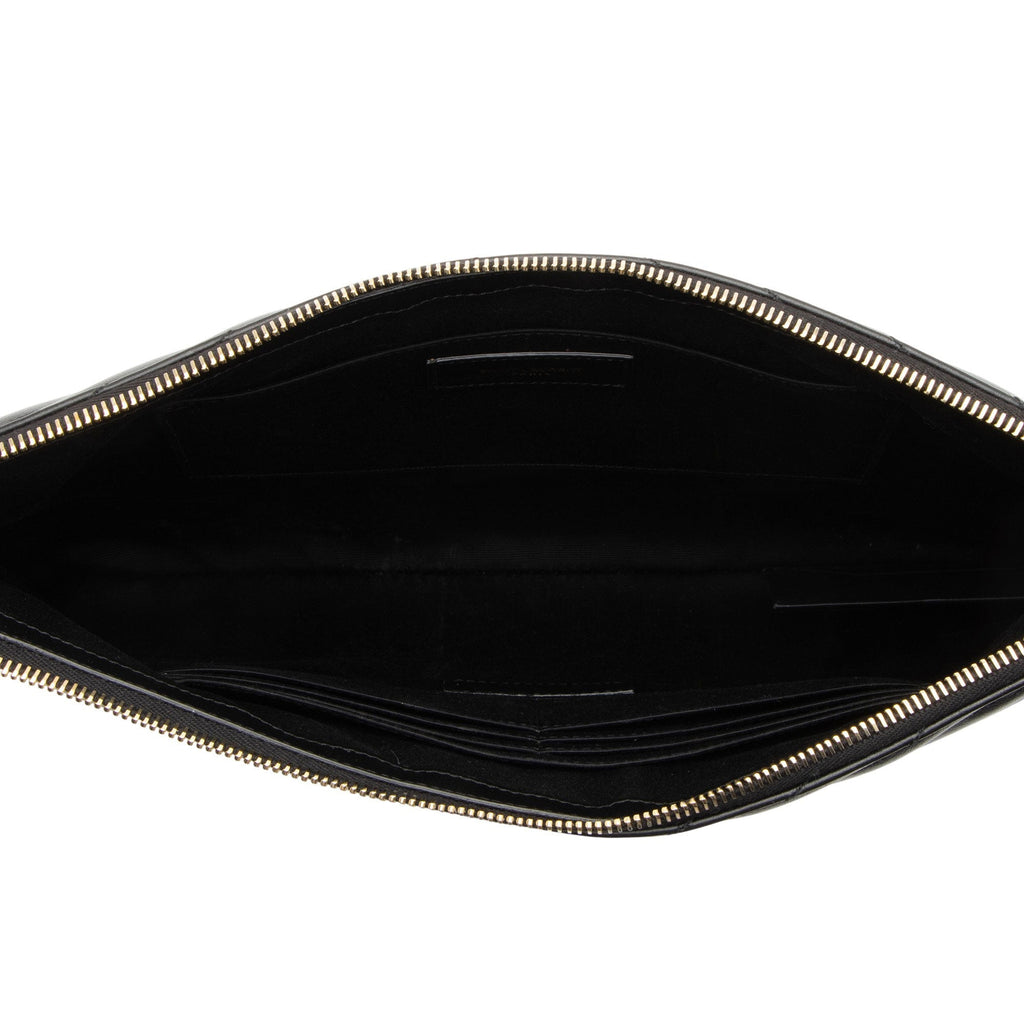 Saint Laurent Matelasse Calfskin Monogram Large Wristlet