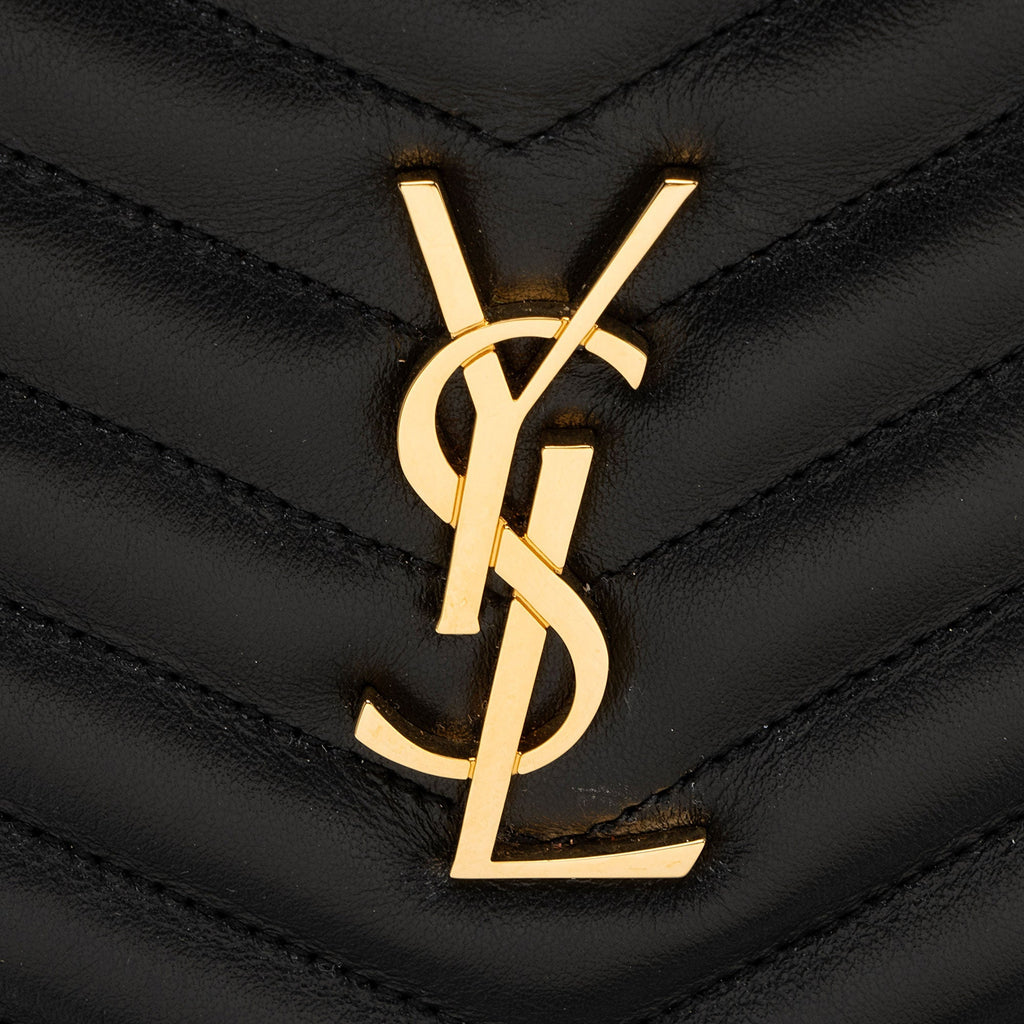 Saint Laurent Matelasse Calfskin Monogram Large Wristlet