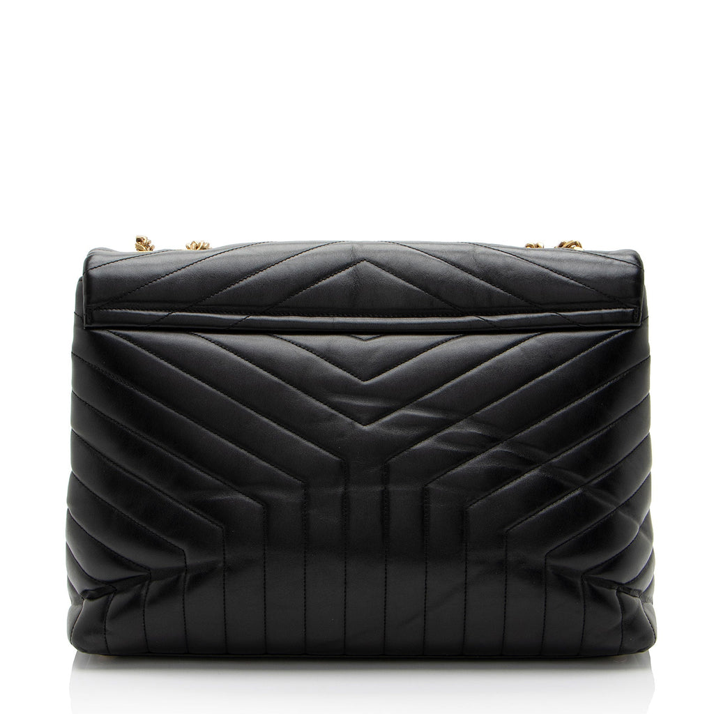 Saint Laurent Matelasse Calfskin Monogram LouLou Chain Large Shoulder Bag