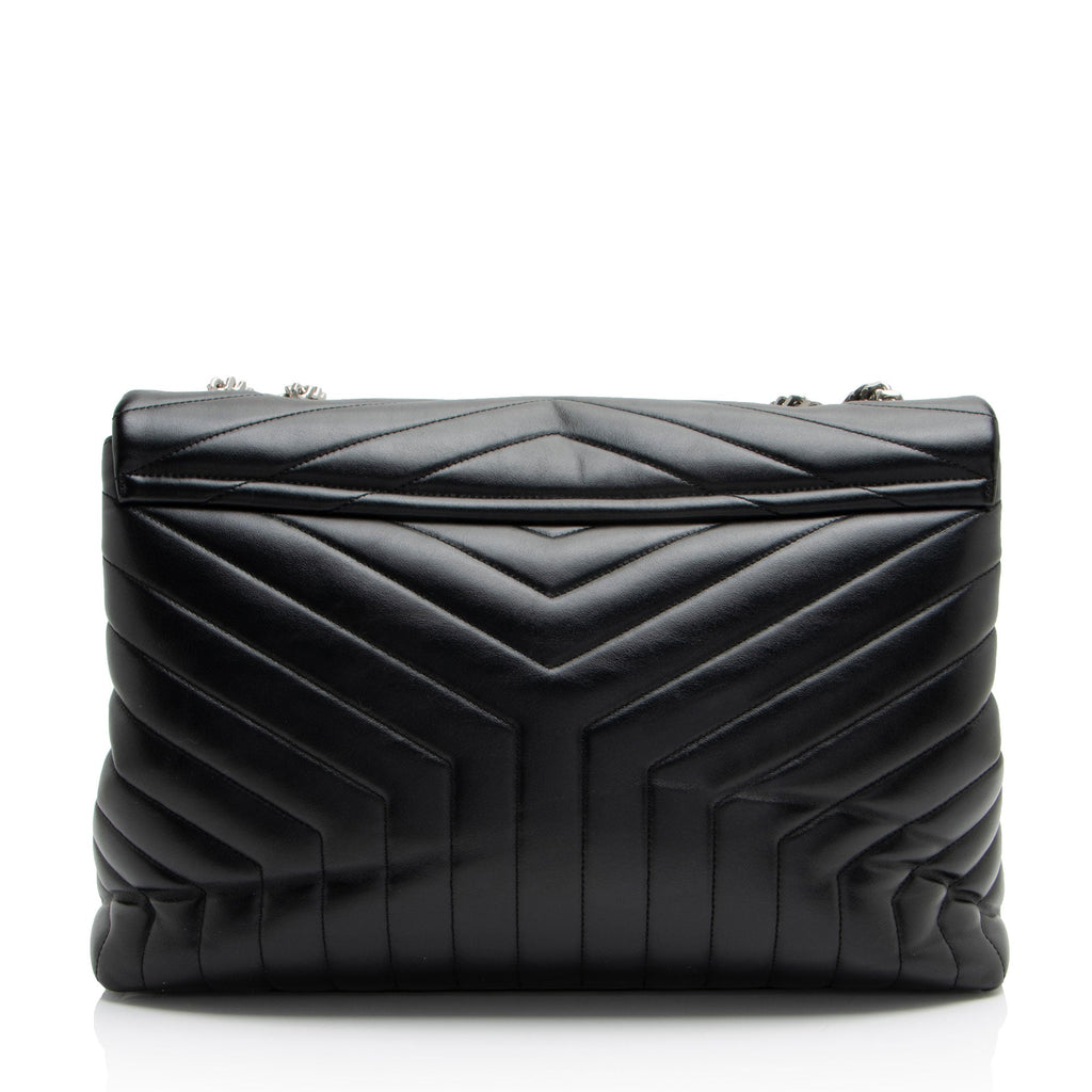 Saint Laurent Matelasse Calfskin Monogram LouLou Chain Large Shoulder Bag