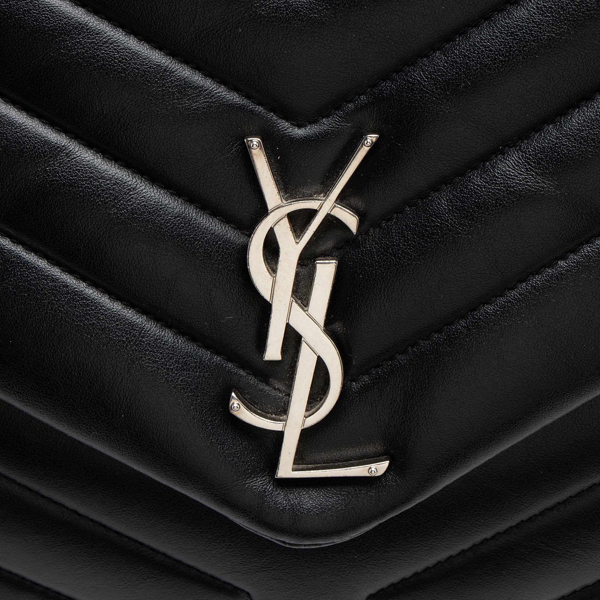 Saint Laurent Matelasse Calfskin Monogram LouLou Chain Large Shoulder Bag