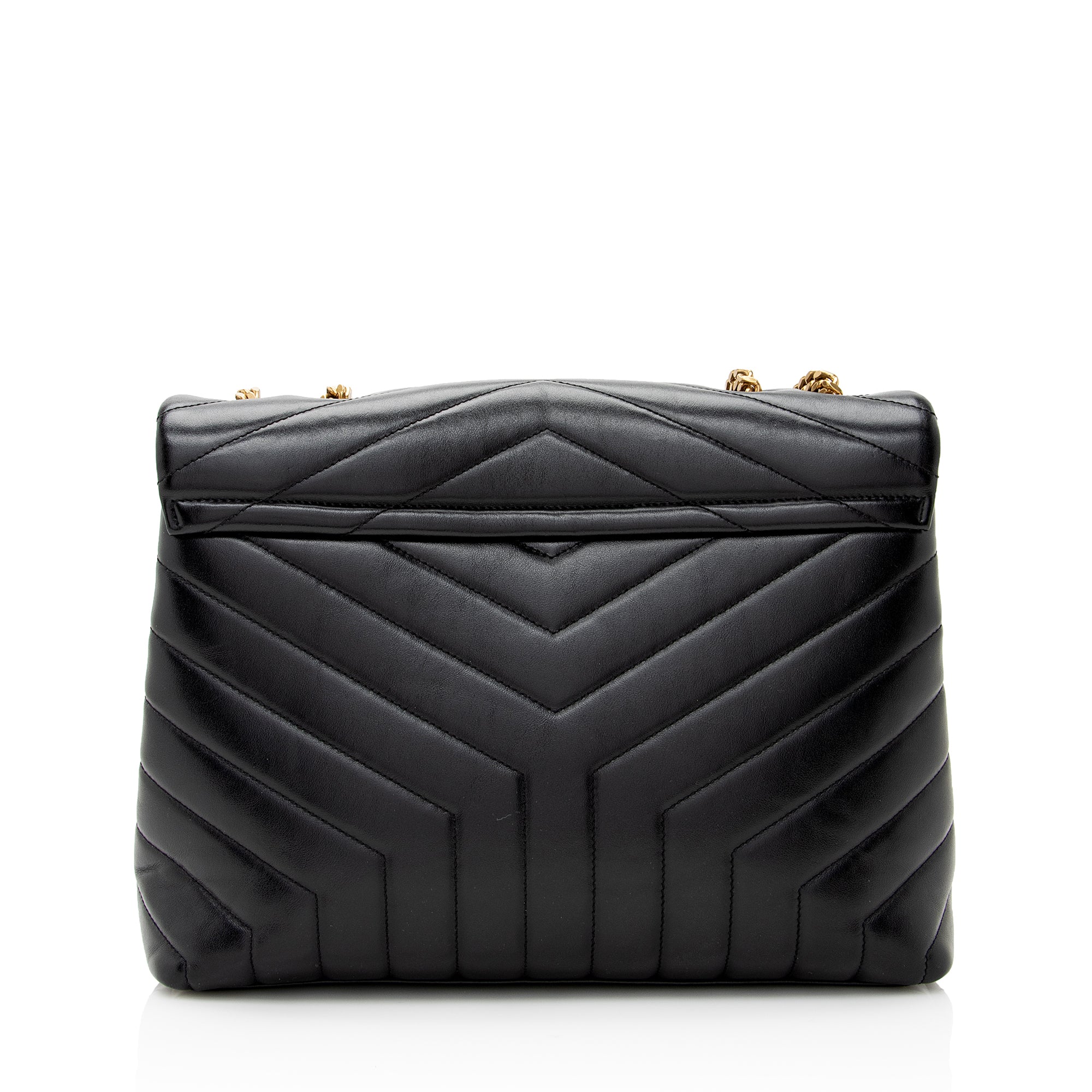 Saint Laurent Matelasse Calfskin Monogram LouLou Chain Medium Shoulder Bag (SHF-22303)