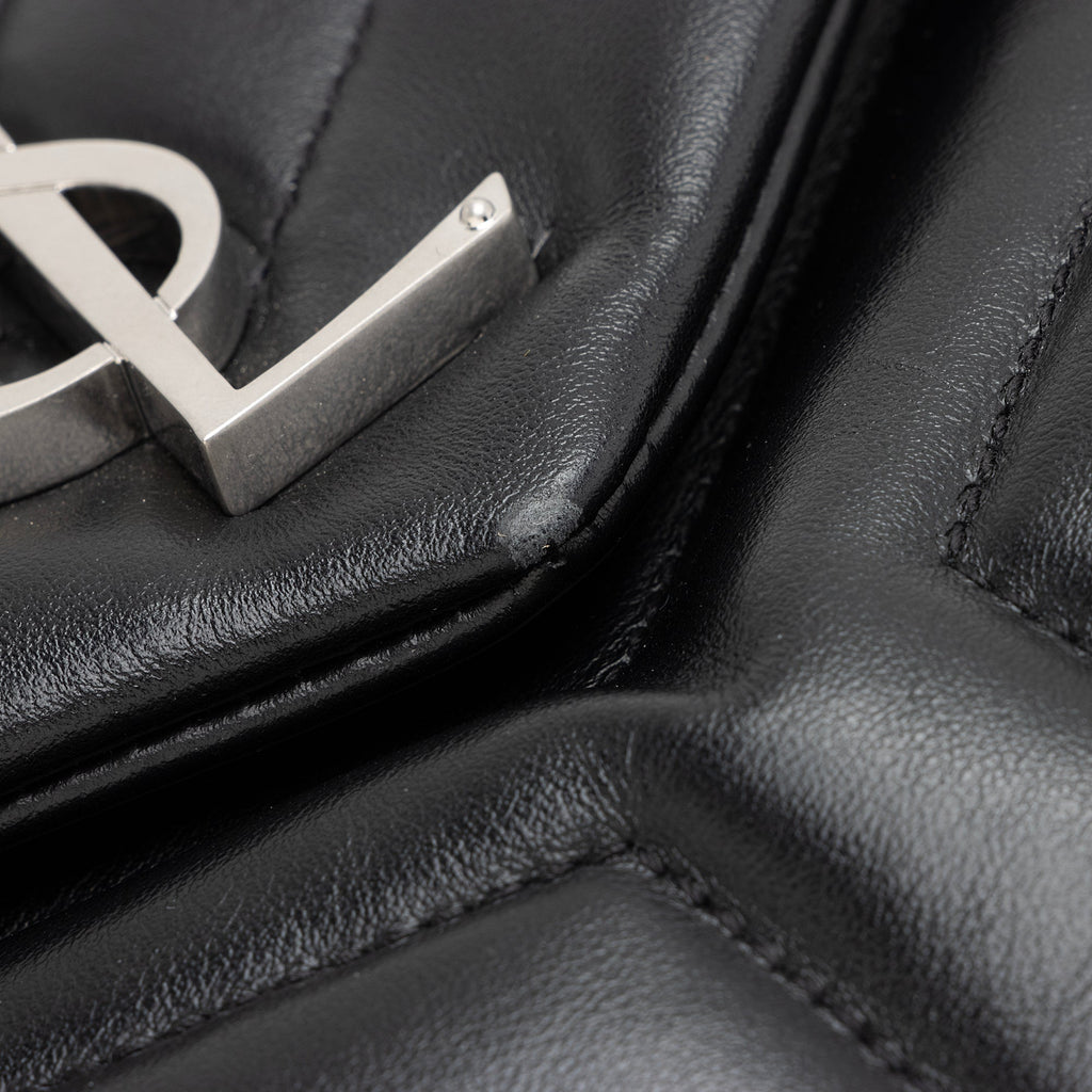 Saint Laurent Matelasse Calfskin Monogram LouLou Chain Medium Shoulder Bag (SHF-22491)