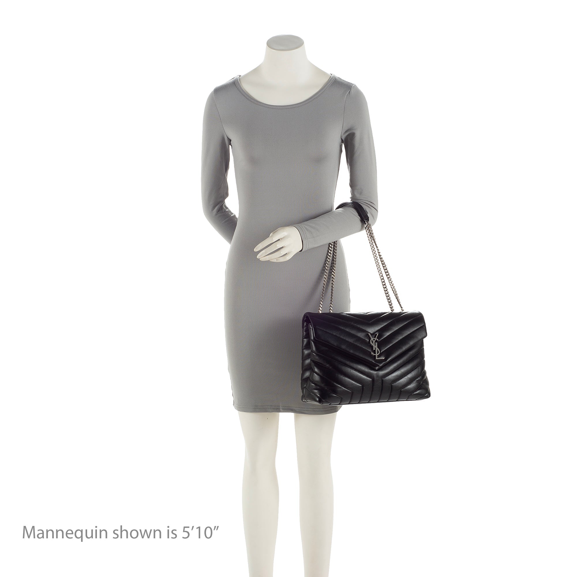 Saint Laurent Matelasse Calfskin Monogram LouLou Chain Medium Shoulder Bag (SHF-22491)