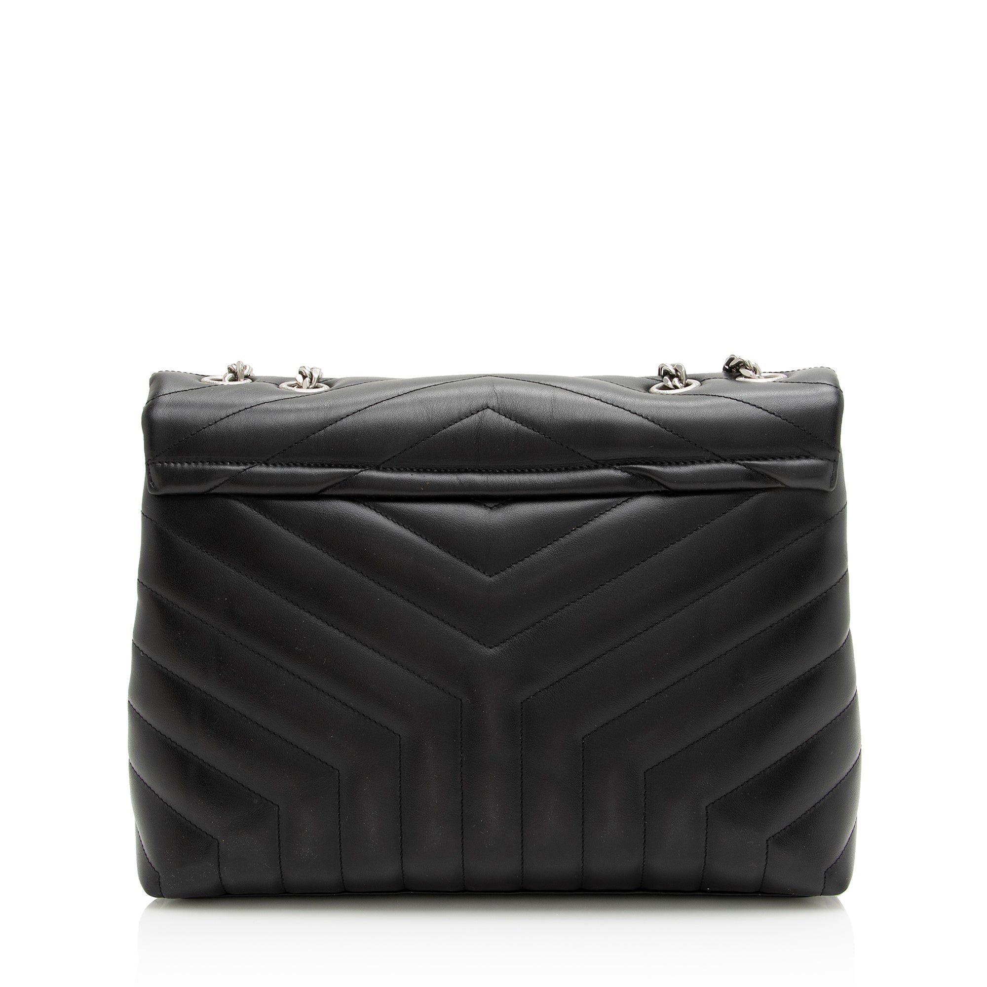 Saint Laurent Matelasse Calfskin Monogram LouLou Chain Medium Shoulder Bag (SHF-22876)