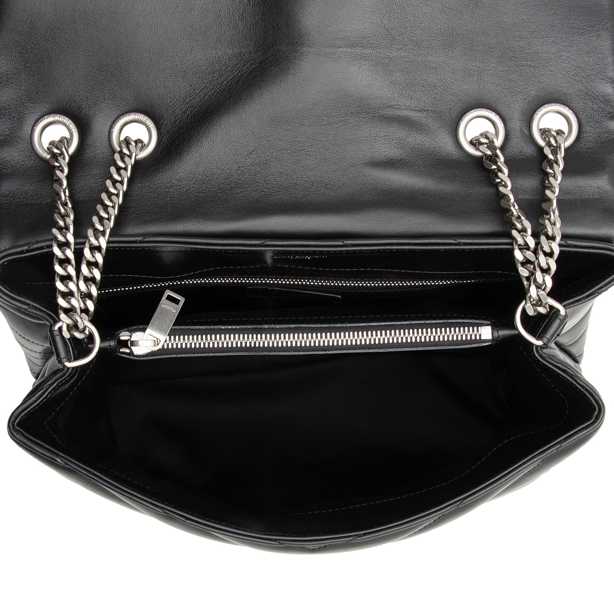 Saint Laurent Matelasse Calfskin Monogram LouLou Chain Medium Shoulder Bag (SHF-22876)