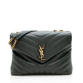 Saint Laurent Matelasse Calfskin Monogram LouLou Chain Medium Shoulder Bag (SHF-22990)
