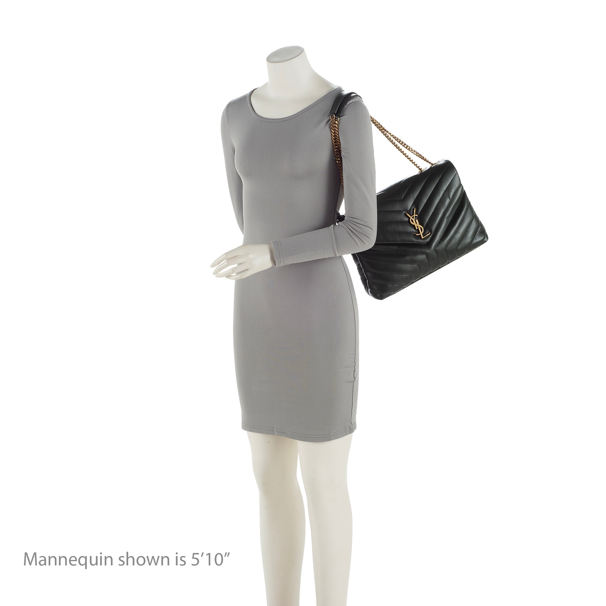 Saint Laurent Matelasse Calfskin Monogram LouLou Chain Medium Shoulder Bag (SHF-22990)