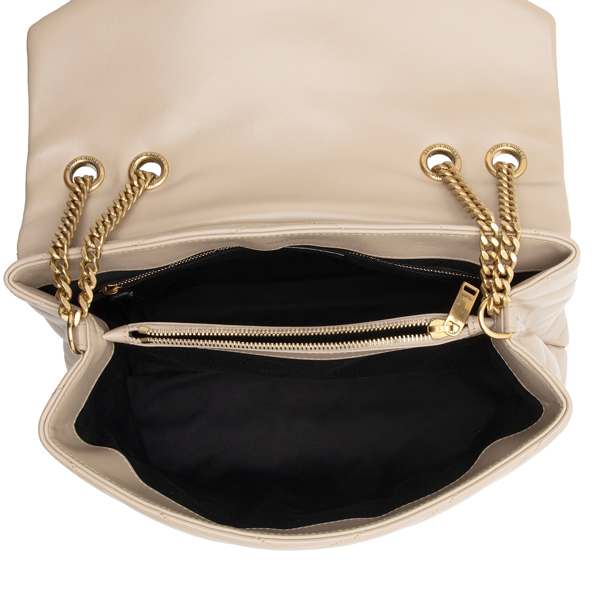Saint Laurent Matelasse Calfskin Monogram LouLou Chain Medium Shoulder Bag (SHF-sdsp1l)