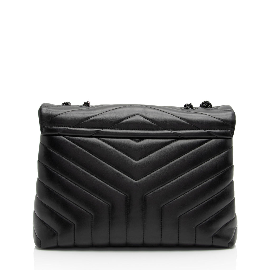 Saint Laurent Matelasse Calfskin Monogram LouLou Chain Medium Shoulder Bag (SHF-SaVb1o)