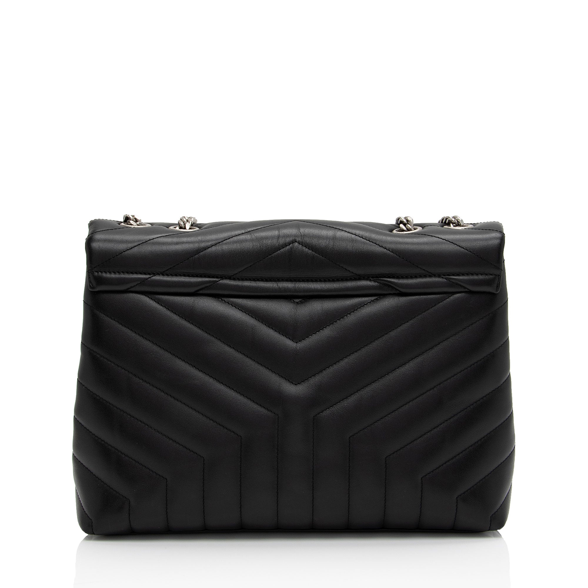 Saint Laurent Matelasse Calfskin Monogram LouLou Chain Medium Shoulder Bag (SHF-3CcYFQ)