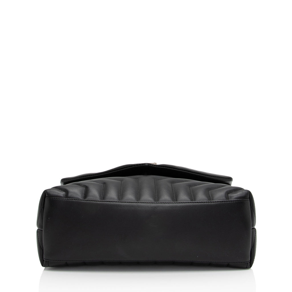 Saint Laurent Matelasse Calfskin Monogram LouLou Chain Medium Shoulder Bag (SHF-3CcYFQ)