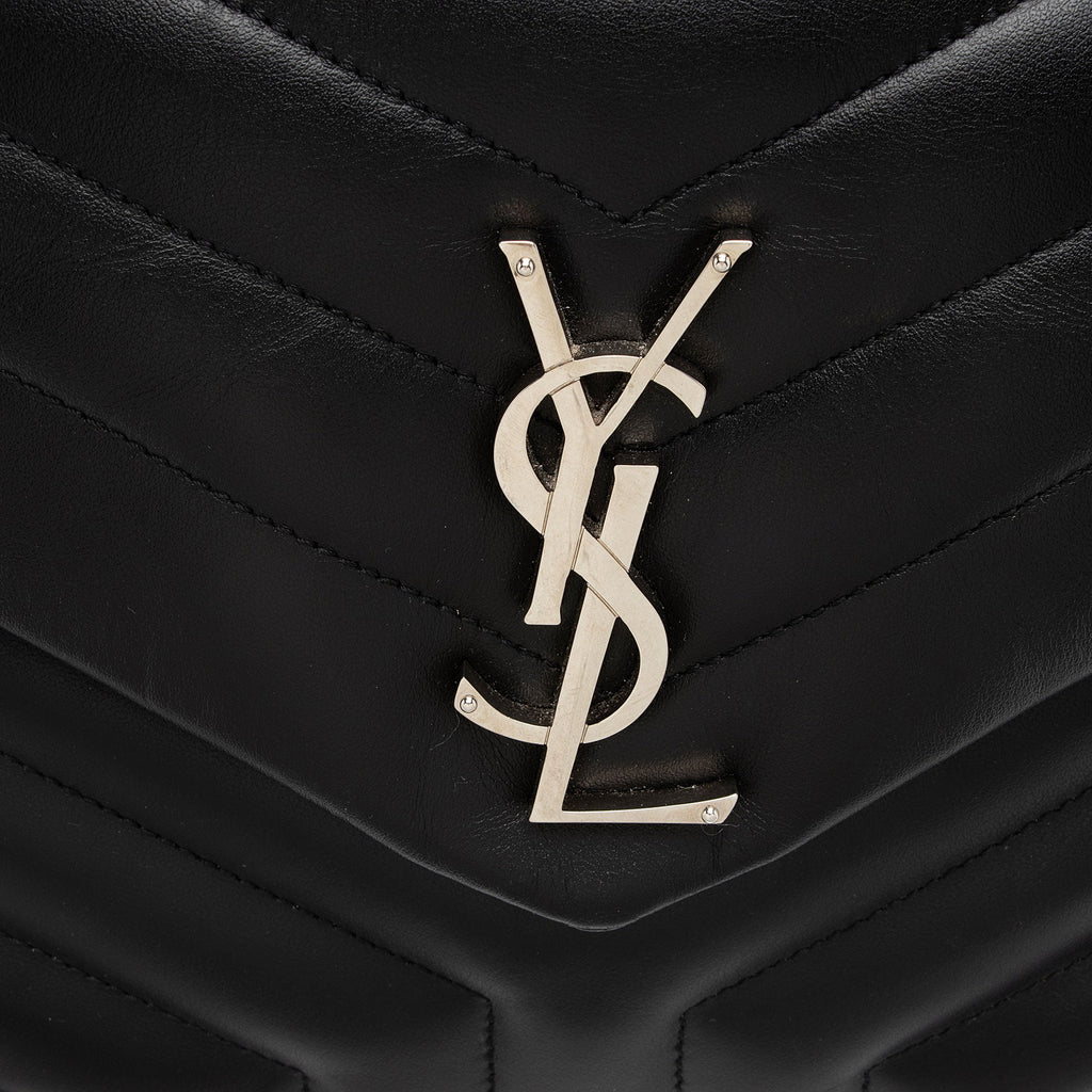 Saint Laurent Matelasse Calfskin Monogram LouLou Chain Medium Shoulder Bag (SHF-3CcYFQ)