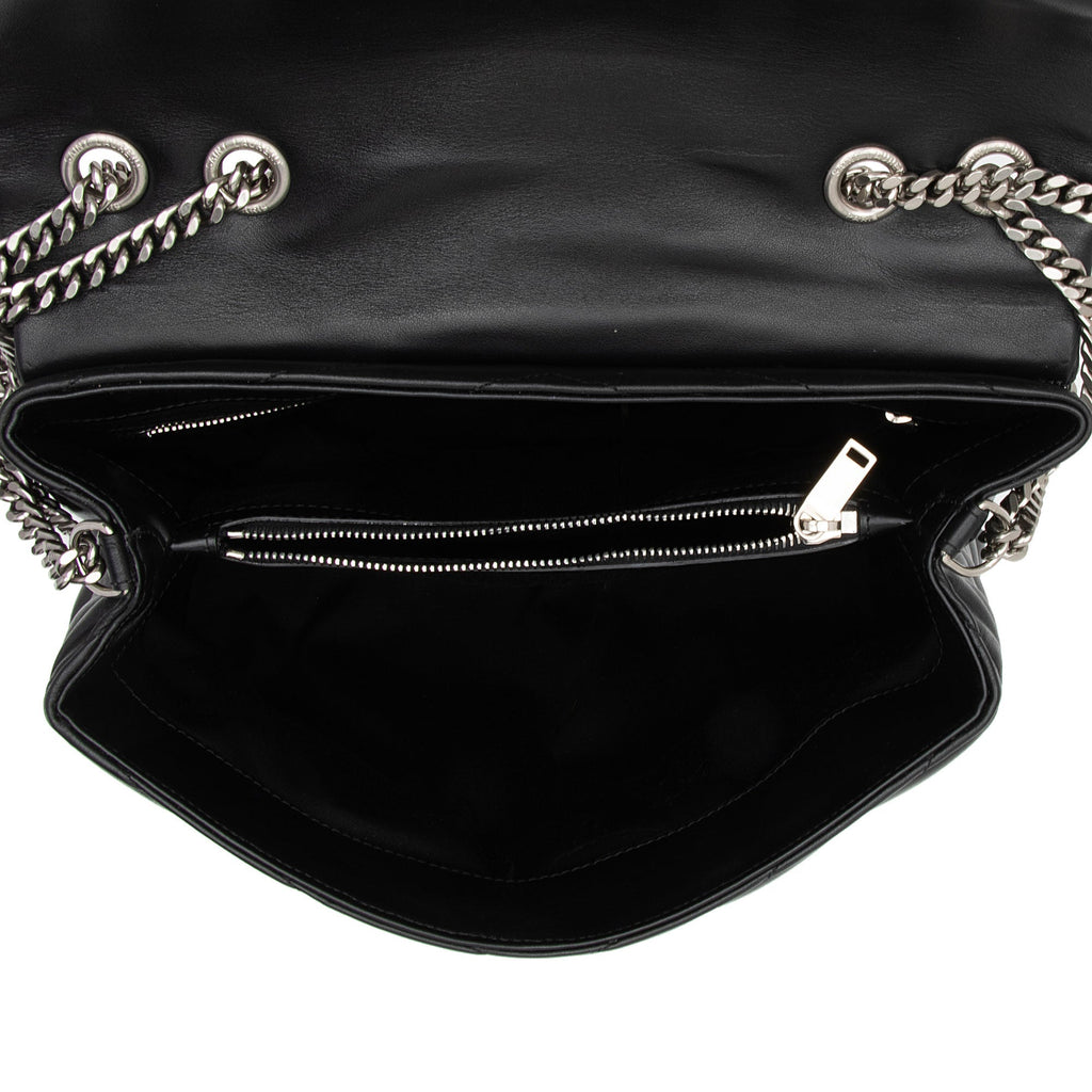 Saint Laurent Matelasse Calfskin Monogram LouLou Chain Medium Shoulder Bag (SHF-3CcYFQ)