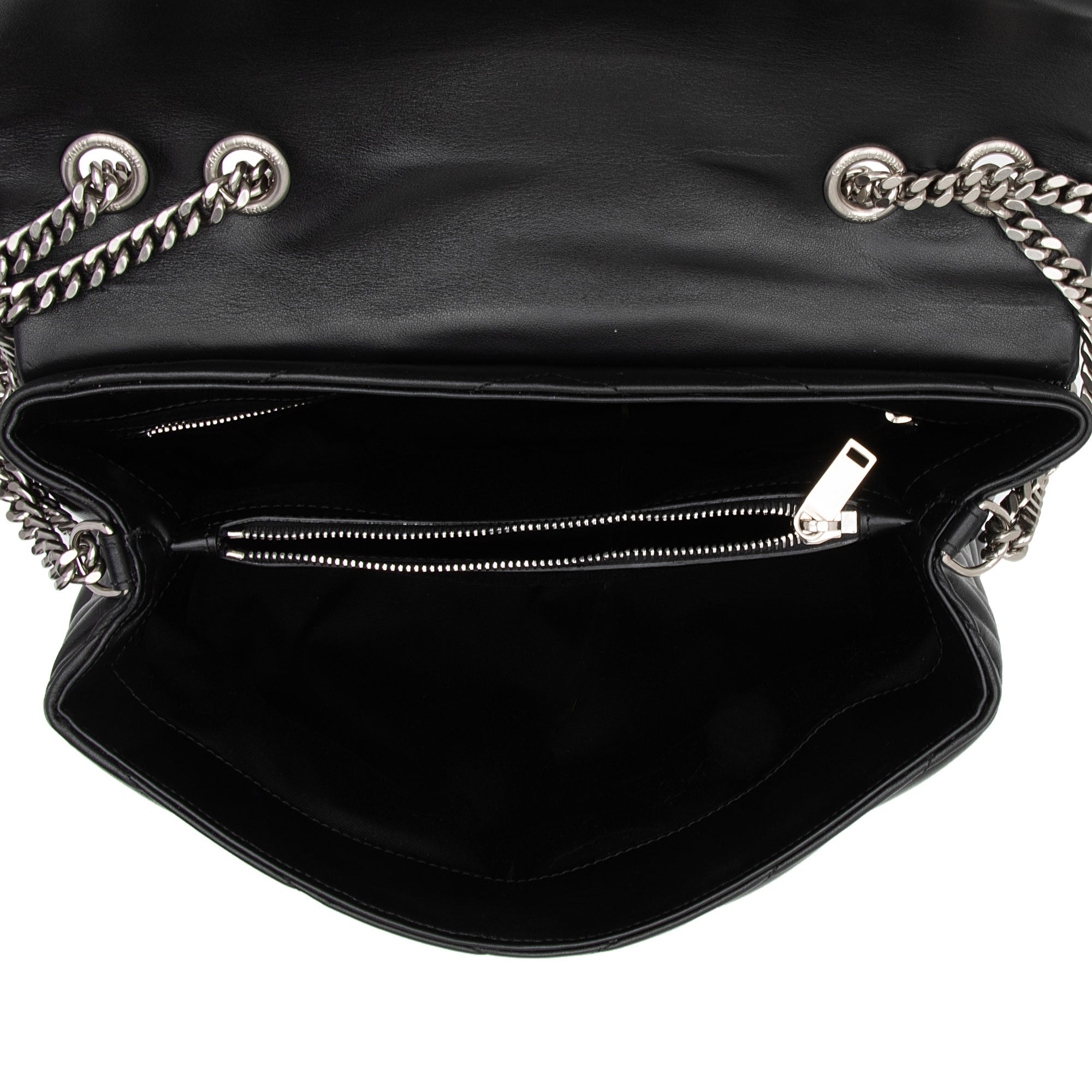 Saint Laurent Matelasse Calfskin Monogram LouLou Chain Medium Shoulder Bag (SHF-3CcYFQ)