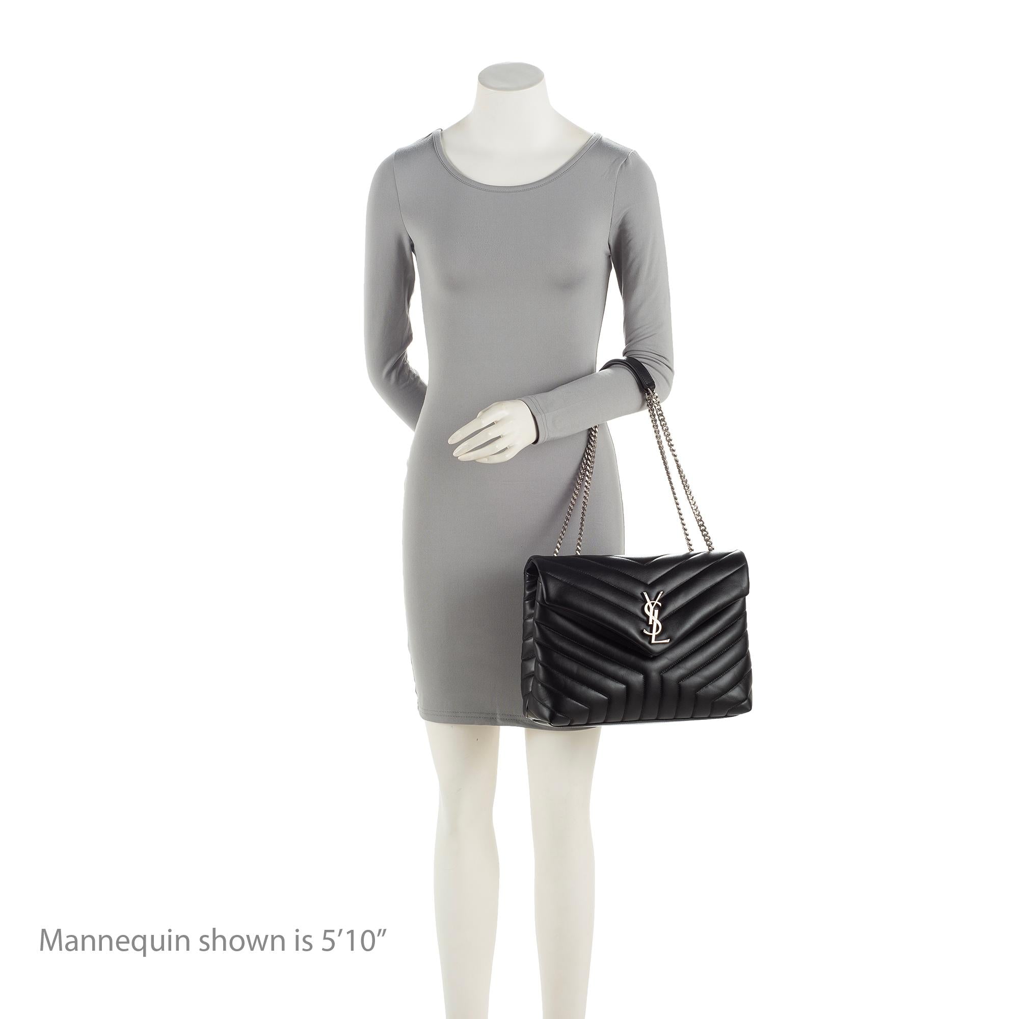 Saint Laurent Matelasse Calfskin Monogram LouLou Chain Medium Shoulder Bag (SHF-3CcYFQ)