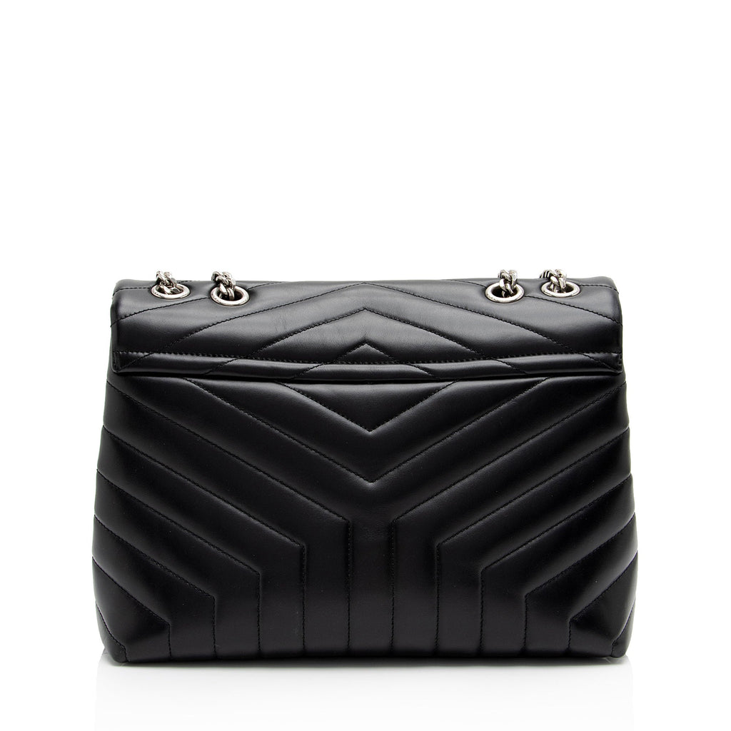 Saint Laurent Matelasse Calfskin Monogram LouLou Chain Medium Shoulder Bag (SHF-nVNU3H)