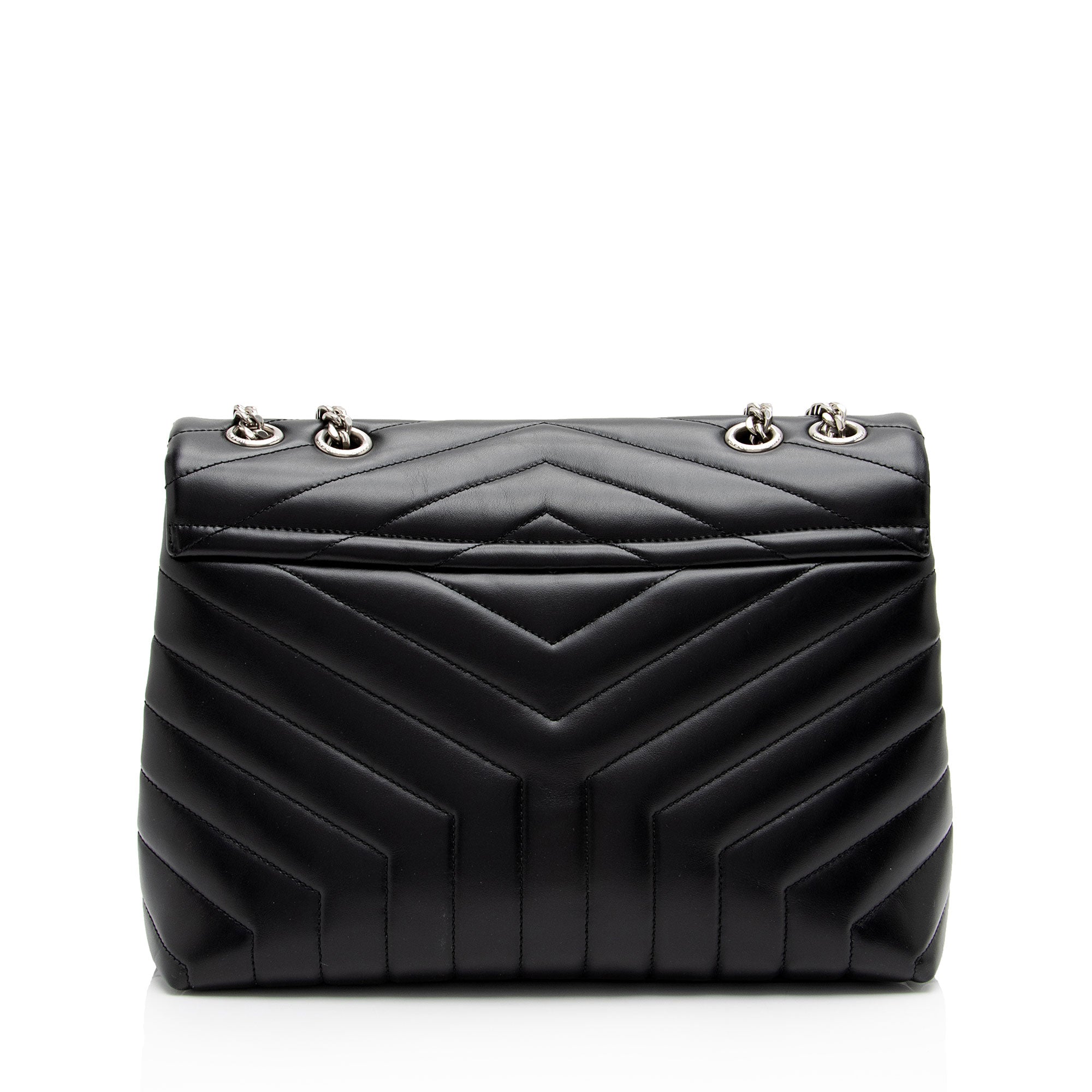 Saint Laurent Matelasse Calfskin Monogram LouLou Chain Medium Shoulder Bag (SHF-nVNU3H)