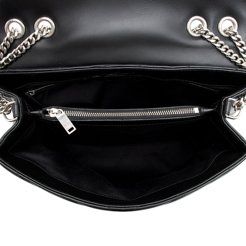 Saint Laurent Matelasse Calfskin Monogram LouLou Chain Medium Shoulder Bag (SHF-nVNU3H)