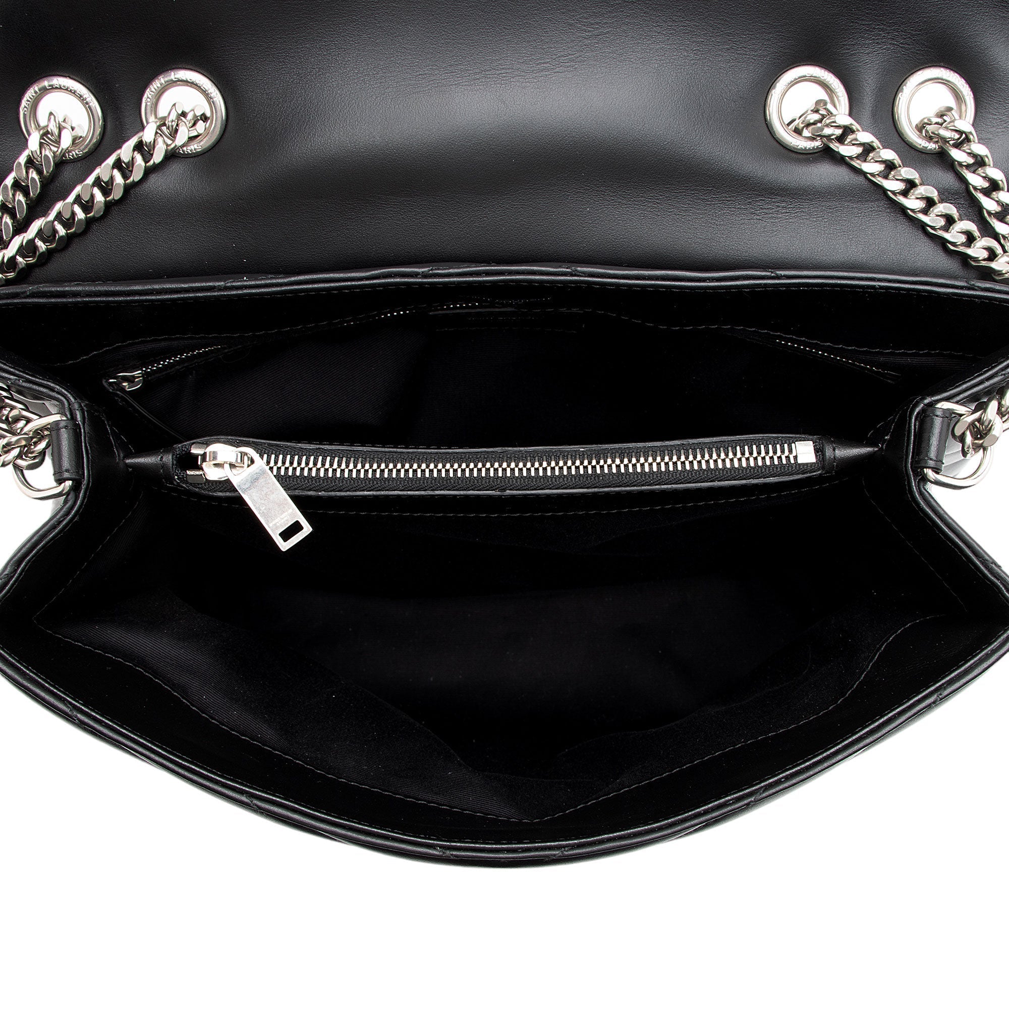 Saint Laurent Matelasse Calfskin Monogram LouLou Chain Medium Shoulder Bag (SHF-nVNU3H)