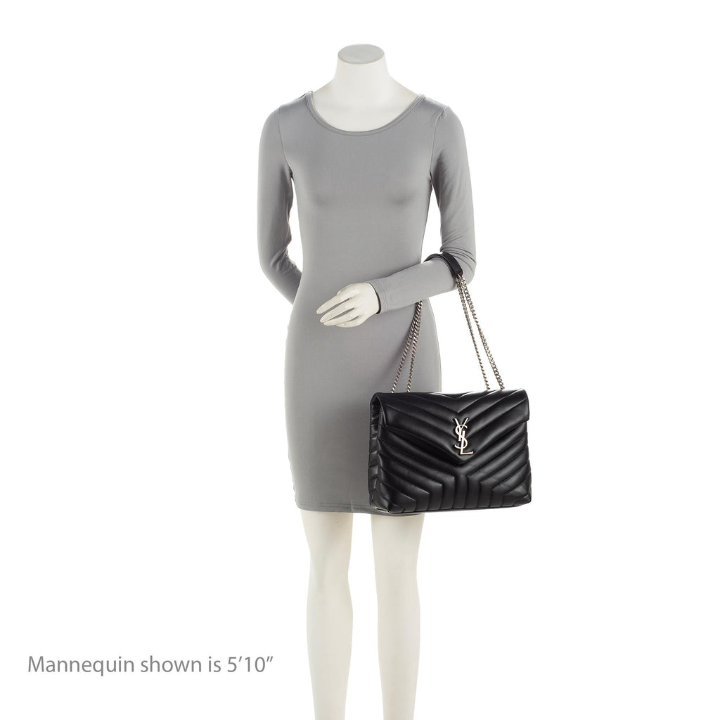 Saint Laurent Matelasse Calfskin Monogram LouLou Chain Medium Shoulder Bag (SHF-nVNU3H)