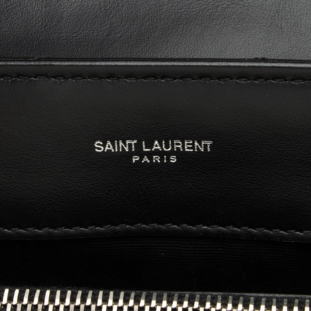 Saint Laurent Matelasse Calfskin Monogram LouLou Chain Medium Shoulder Bag (SHF-pHhqQ4)