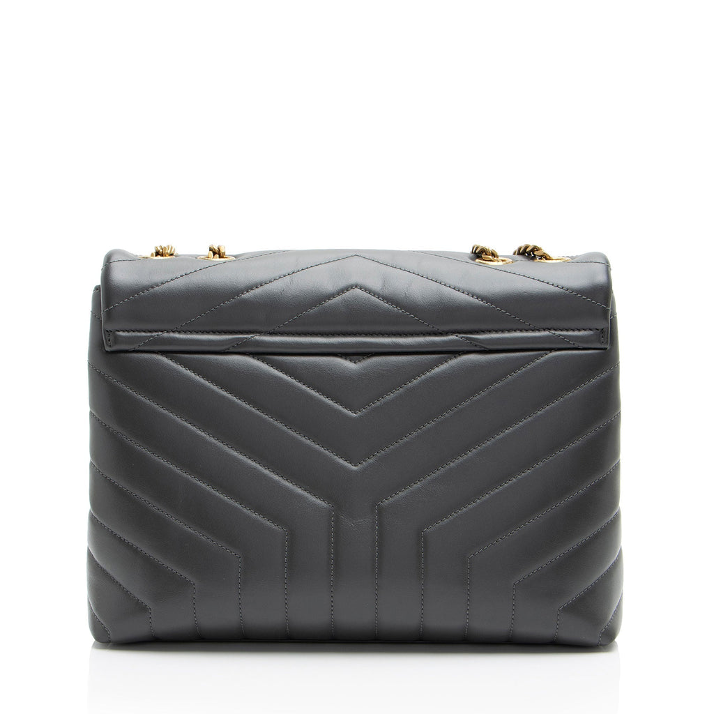 Saint Laurent Matelasse Calfskin Monogram LouLou Chain Medium Shoulder Bag (SHF-W4gfSq)
