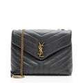 Saint Laurent Matelasse Calfskin Monogram LouLou Chain Medium Shoulder Bag (SHF-W4gfSq)