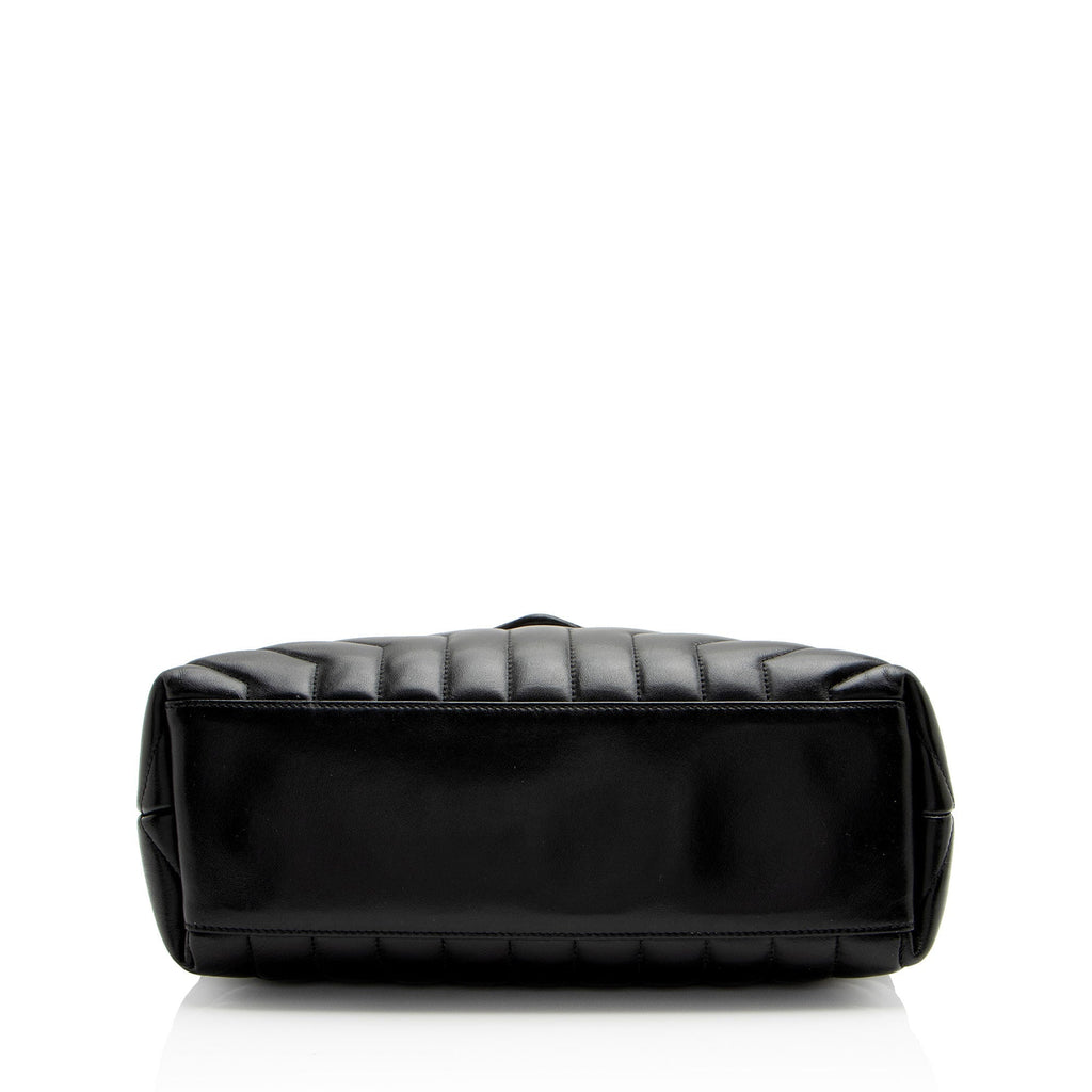 Saint Laurent Matelasse Calfskin Monogram LouLou Chain Medium Shoulder Bag (SHF-BDGDQZ)