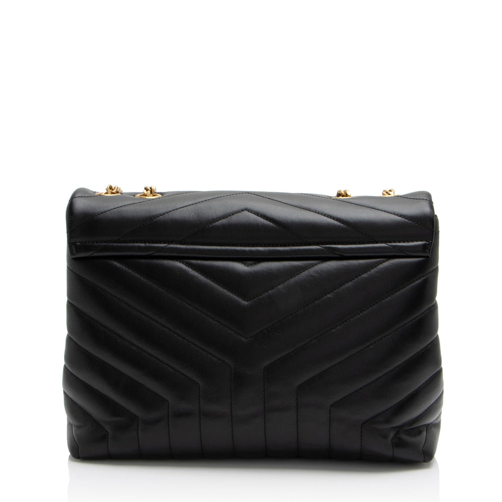 Saint Laurent Matelasse Calfskin Monogram LouLou Chain Medium Shoulder Bag (SHF-QYlKsA)
