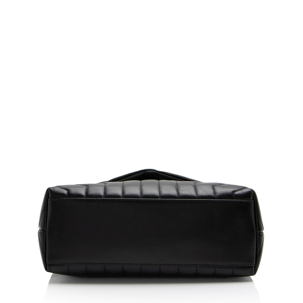 Saint Laurent Matelasse Calfskin Monogram LouLou Chain Medium Shoulder Bag (SHF-QYlKsA)