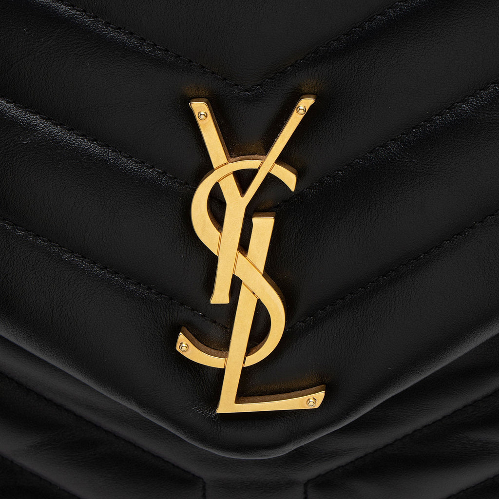 Saint Laurent Matelasse Calfskin Monogram LouLou Chain Medium Shoulder Bag (SHF-QYlKsA)