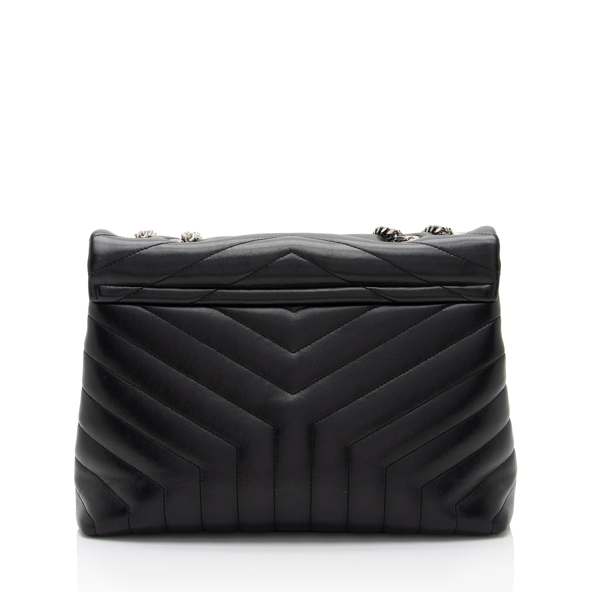 Saint Laurent Matelasse Calfskin Monogram LouLou Chain Medium Shoulder Bag (SHF-qrpSTt)