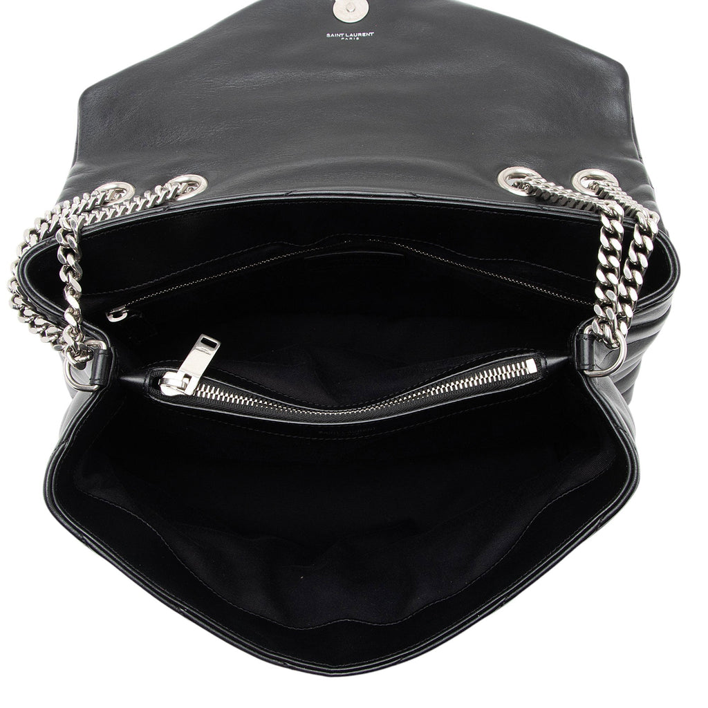 Saint Laurent Matelasse Calfskin Monogram LouLou Chain Medium Shoulder Bag (SHF-qrpSTt)